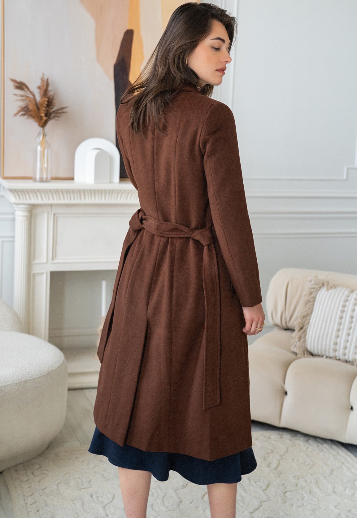<tc>Manteau en laine Valencia marron</tc>