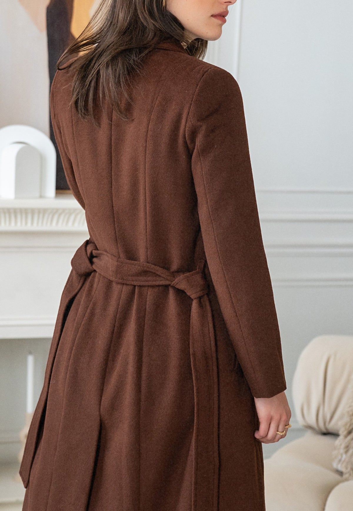 <tc>Manteau en laine Valencia marron</tc>