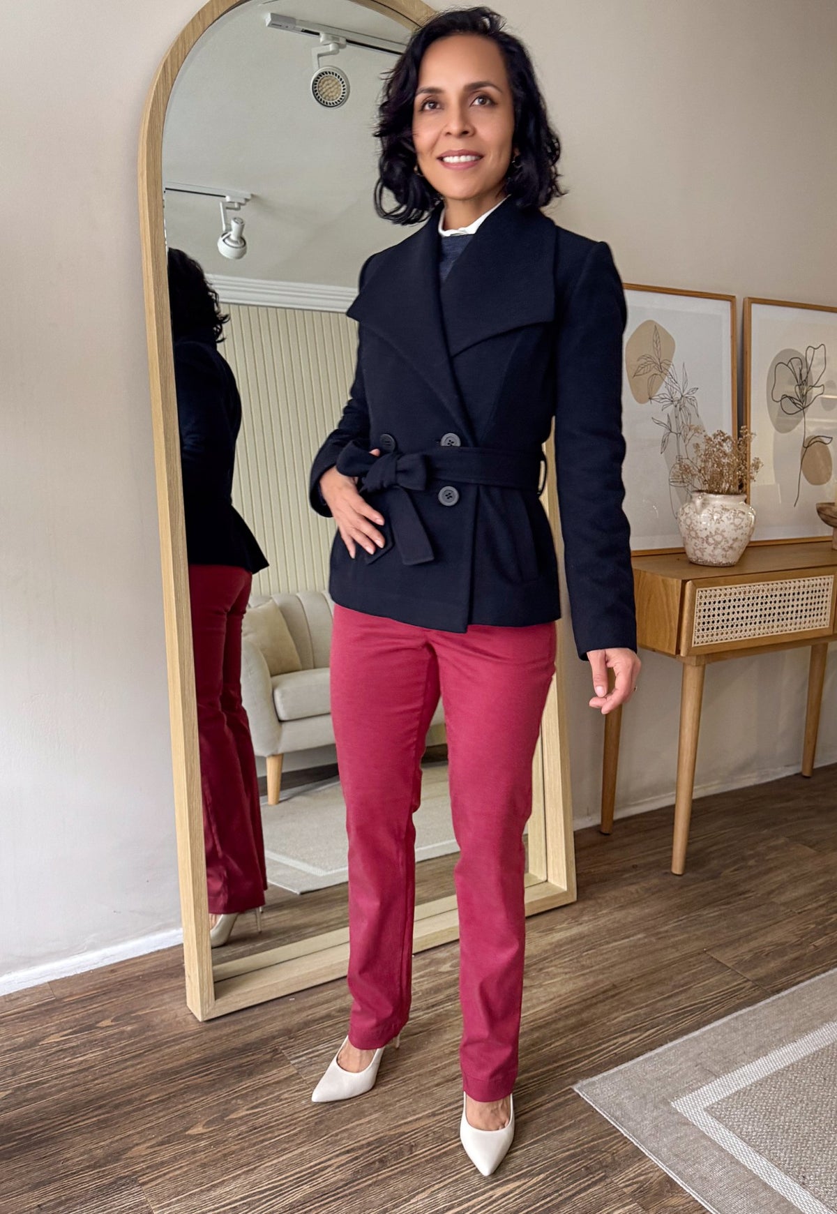 <tc>Manteau en laine bleu marine Bruno </tc>