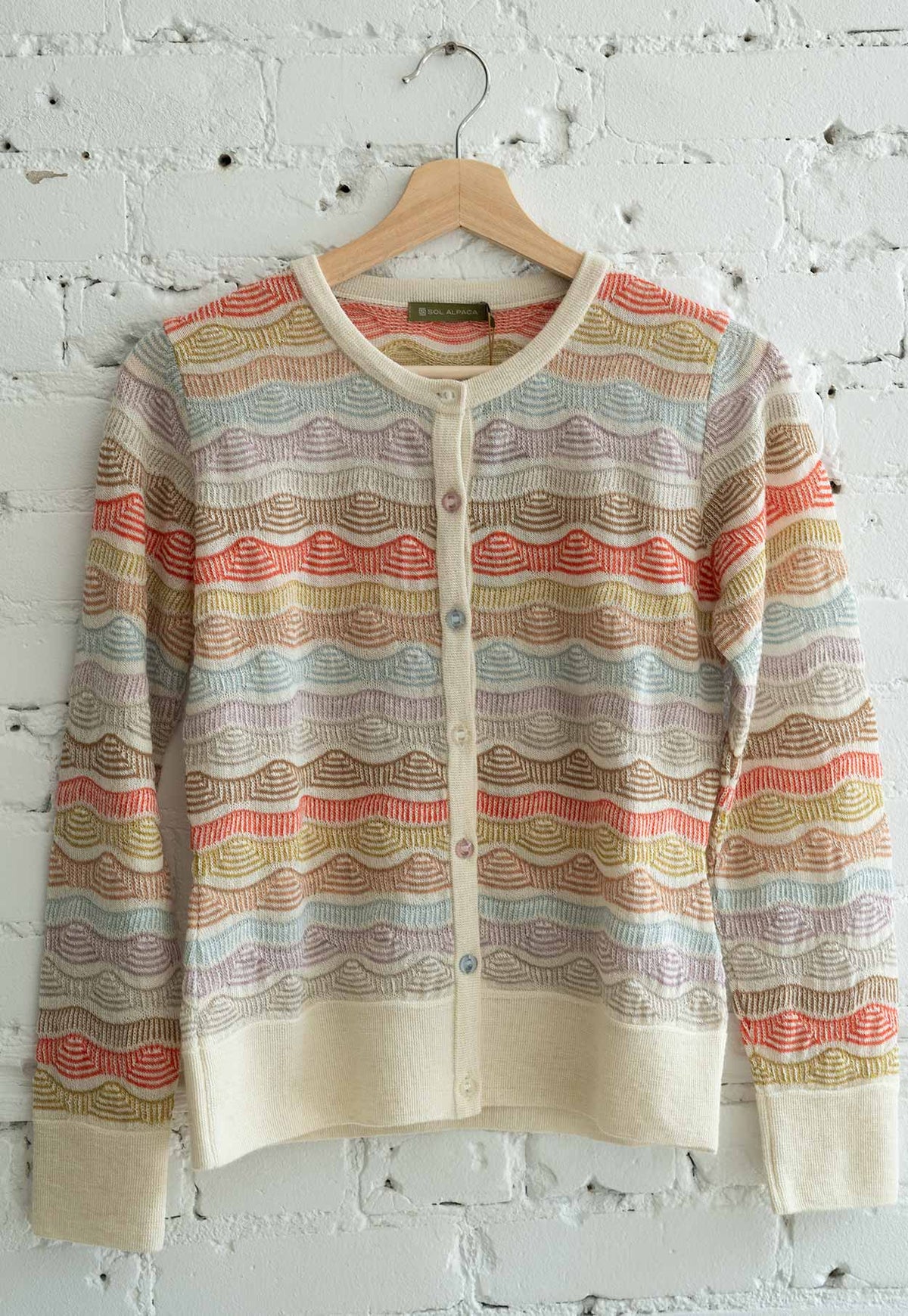 Transfers Multi Color Cardigan Ivory