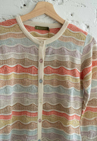 Transfers Multi Color Cardigan Ivory