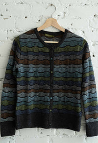 Transfer Multi Color Cardigan Charcoal