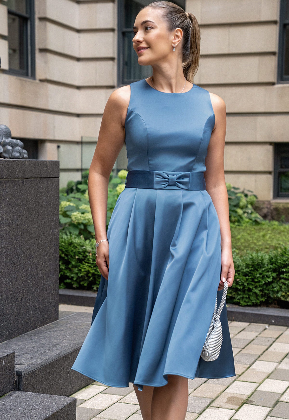 Mia Steel Blue Gala Dress