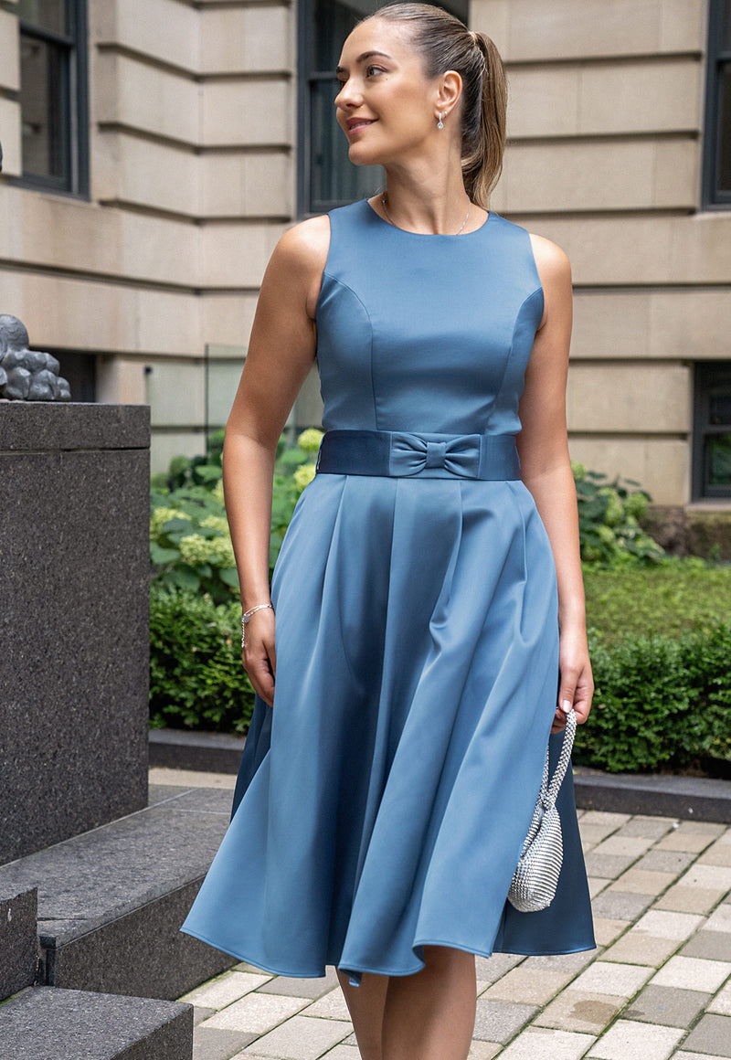 Mia Steel Blue Gala Dress