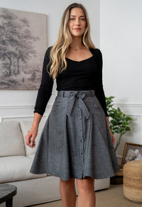 Julietten Charcoal Grey Skirt