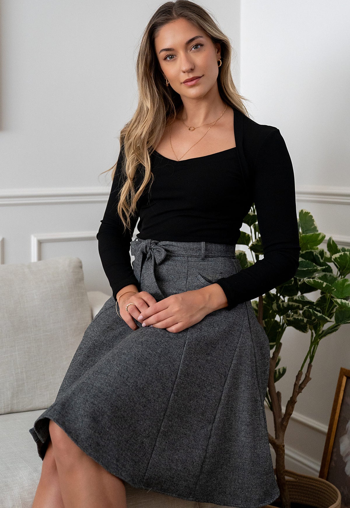Julietten Charcoal Grey Skirt