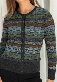 Transfer Multi Color Cardigan Charcoal