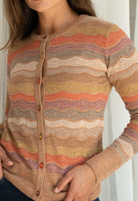 Transfers Multi Color Cardigan Nude
