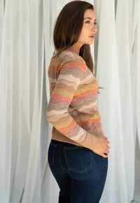 Transfers Multi Color Cardigan Nude