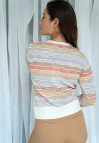 Transfers Multi Color Cardigan Ivory